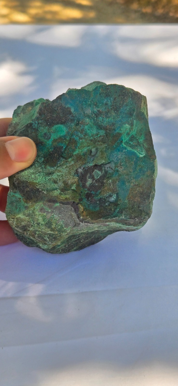 Large 880 Grs Old Chrysocolla Specimen Arizona USA Dark Green Blue Chalky Matrix