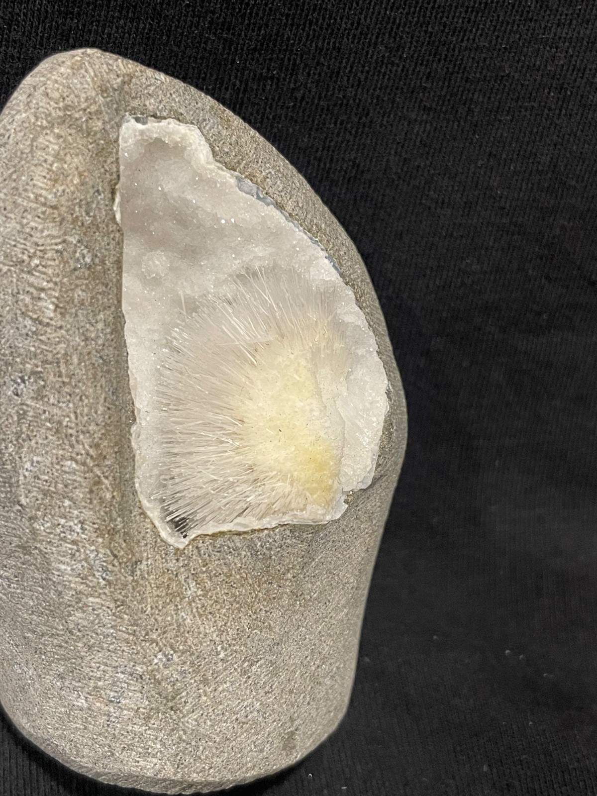 Stunning scolecite geode in awesome spray in natural formation specimen