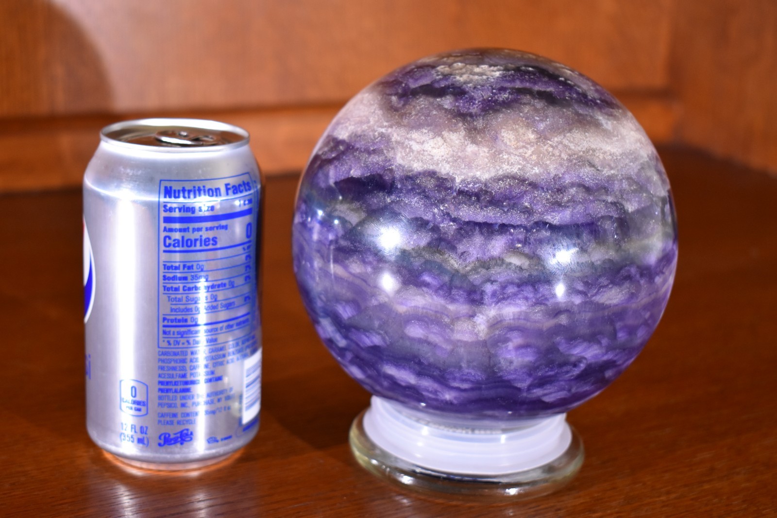 Purple Fluorite sphere 10 lb 8.8 OZ 143 mm