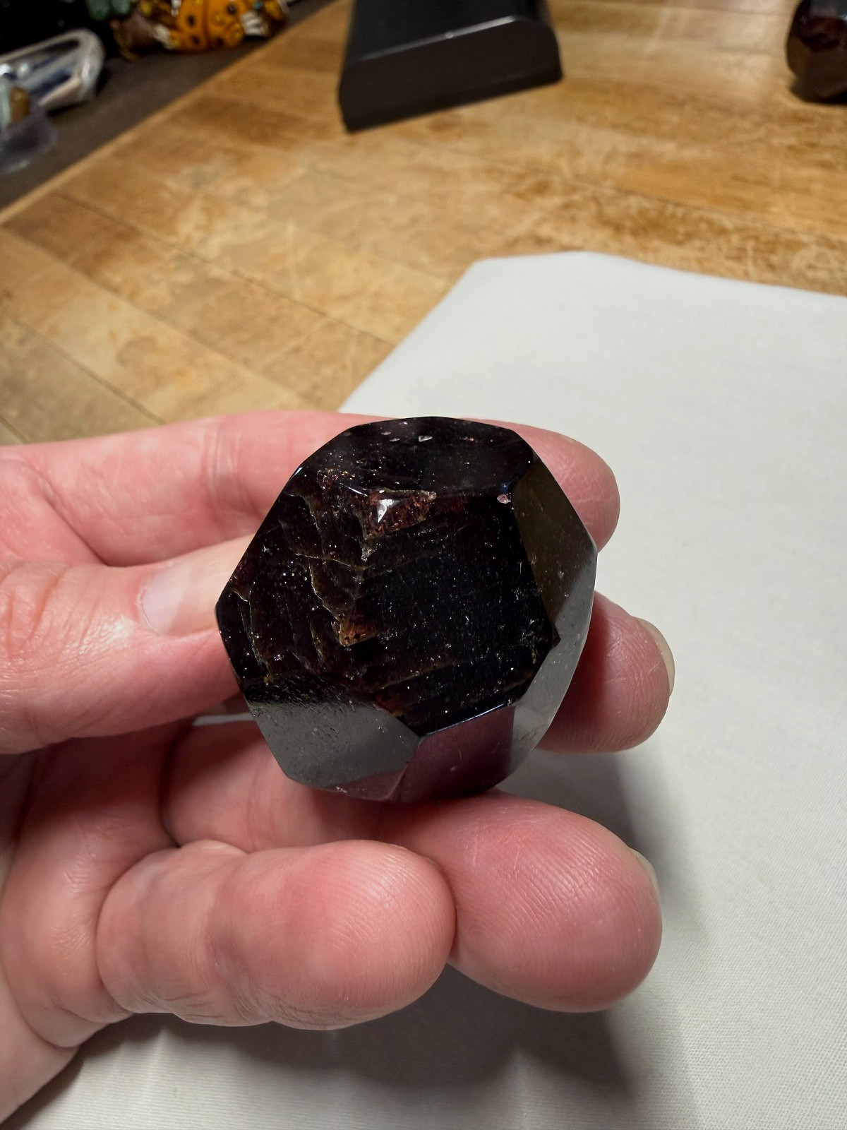 Red Garnet Crystal Gemstone Trapezohedron Carved Shaped Specimen 008