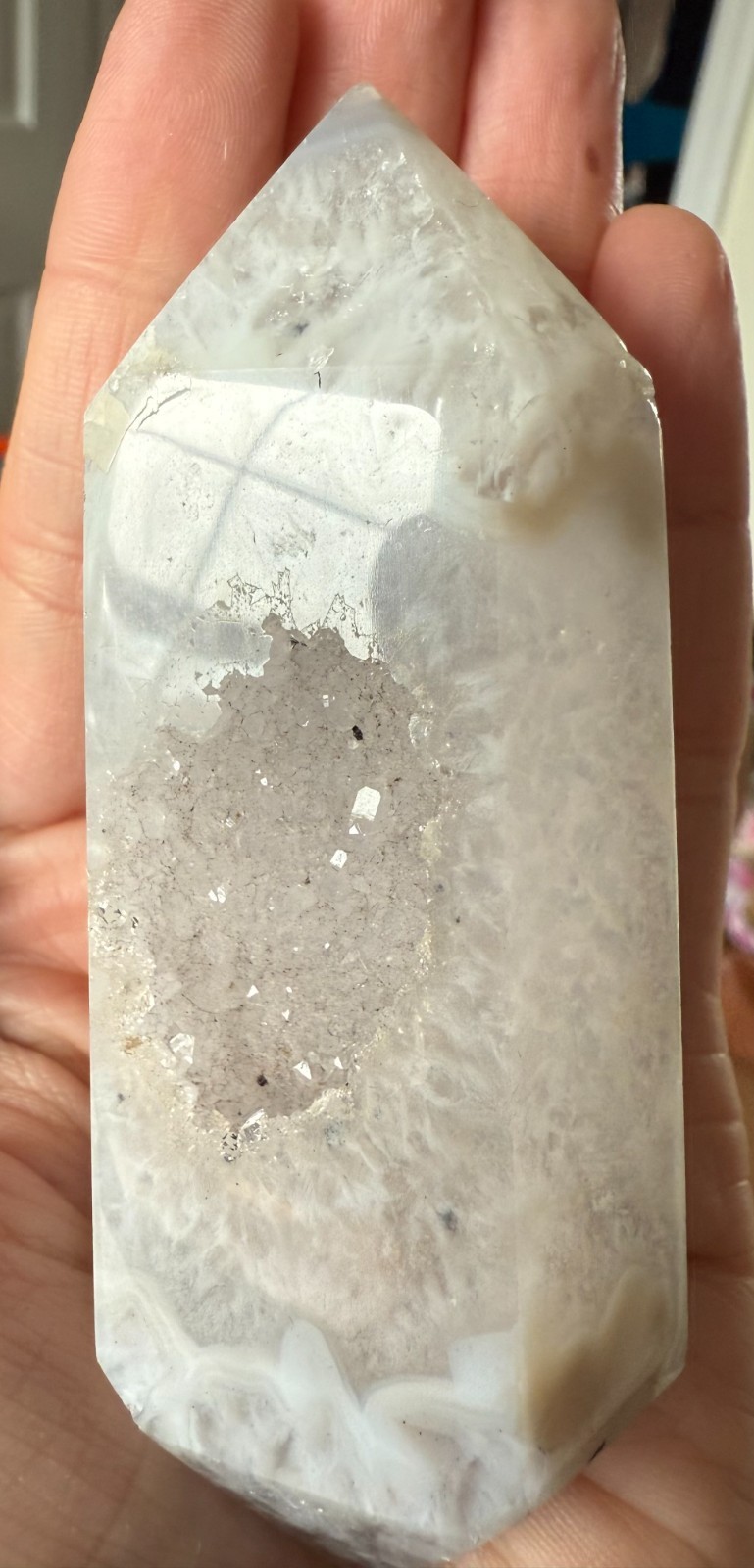 175 gram 4 inch Druzy Agate Double Terminated Point. Crystal Healing. Brazil