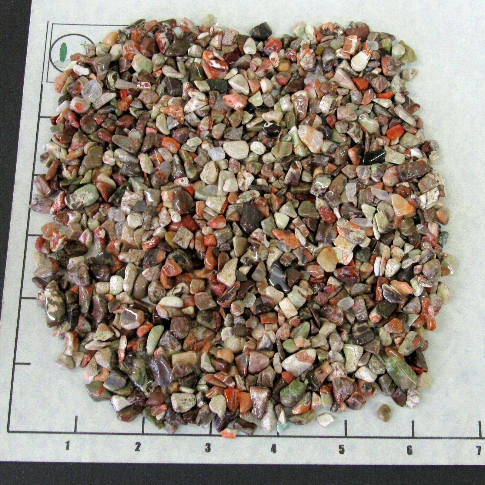 OCEAN JASPER MIX Chips ( 5-11 mm ) semi-tumbled stones. 1/2 lb bulk