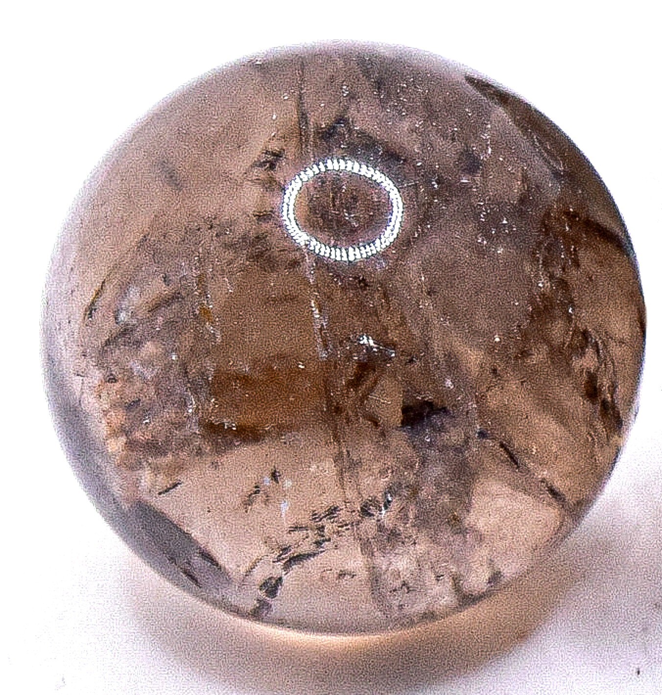 20mm Clear Brown Smoky Quartz Sphere Sparkling Crystal Mineral Ball China (1PC)
