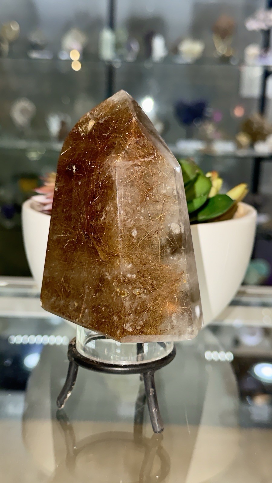 Golden rutile quartz Tower