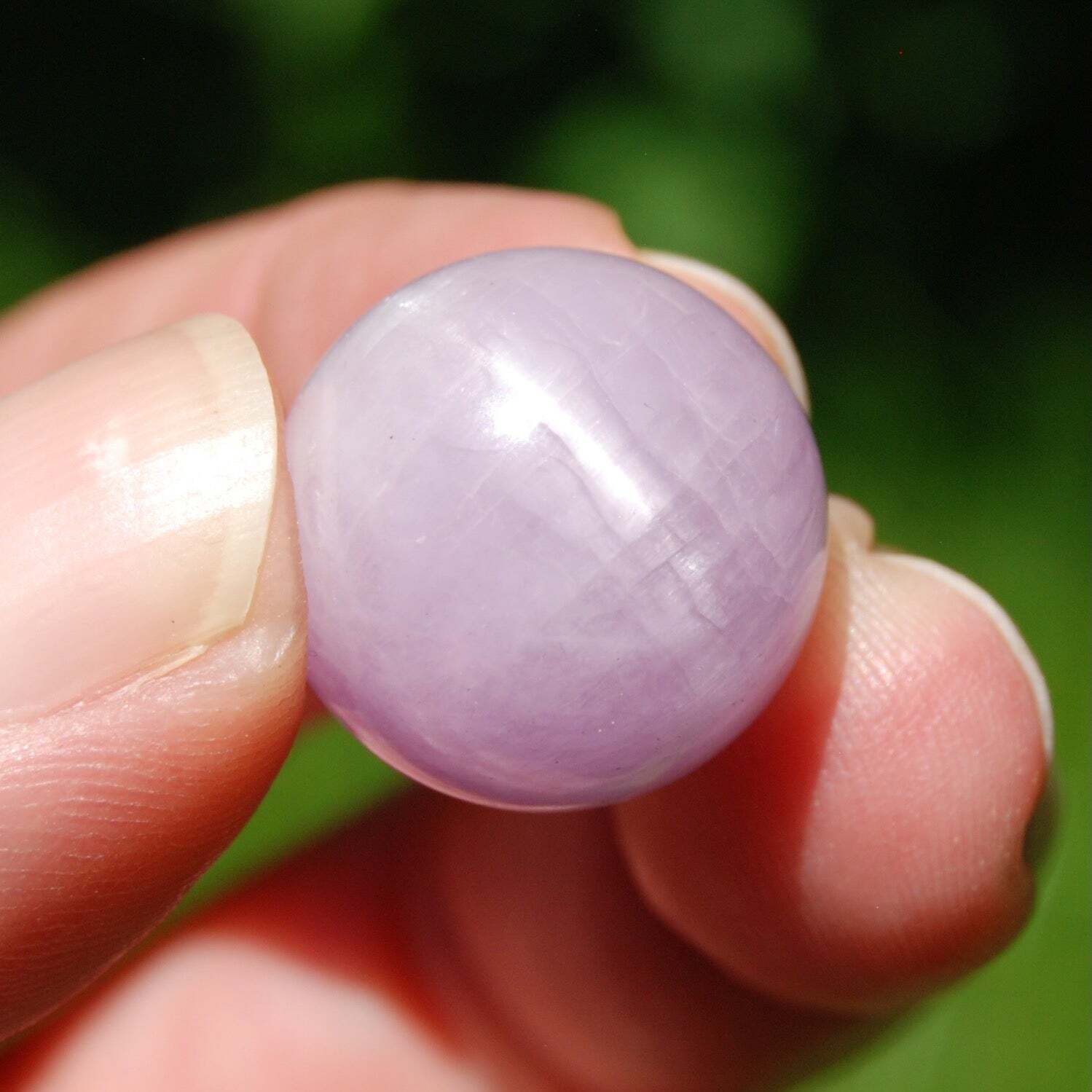 ONE Mini Kunzite Crystal Sphere, 14mm to 18mm
