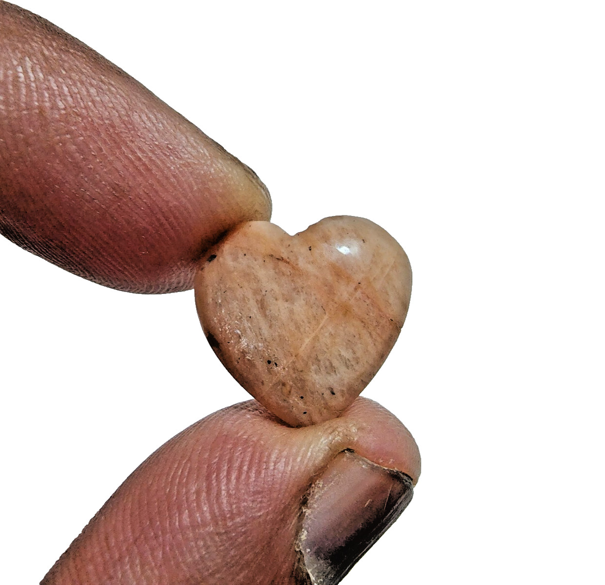 16 Crt Stunning AA+ Peach Amazonite Gemstone Cabochon Heart Shape Jewelry Making