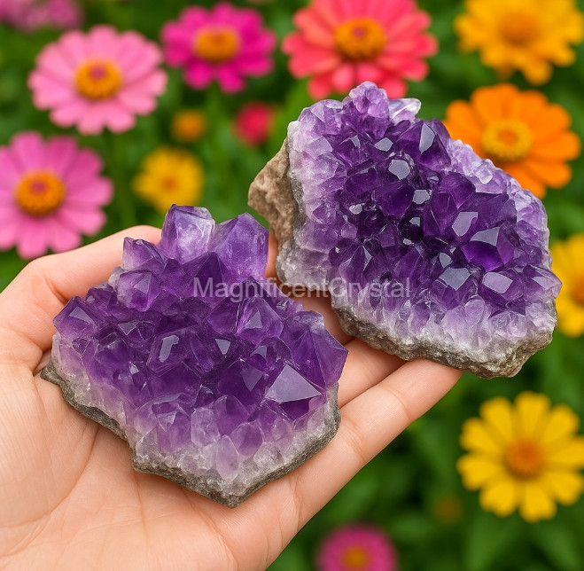 Raw Amethyst Crystal Quartz Geode Cluster Specimens Healing Mini Decor Gifts