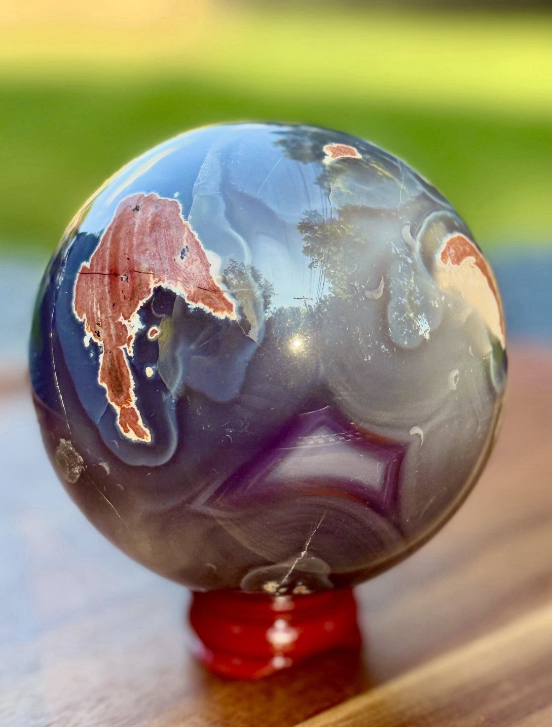 Football Agate Sphere 75mm/600g