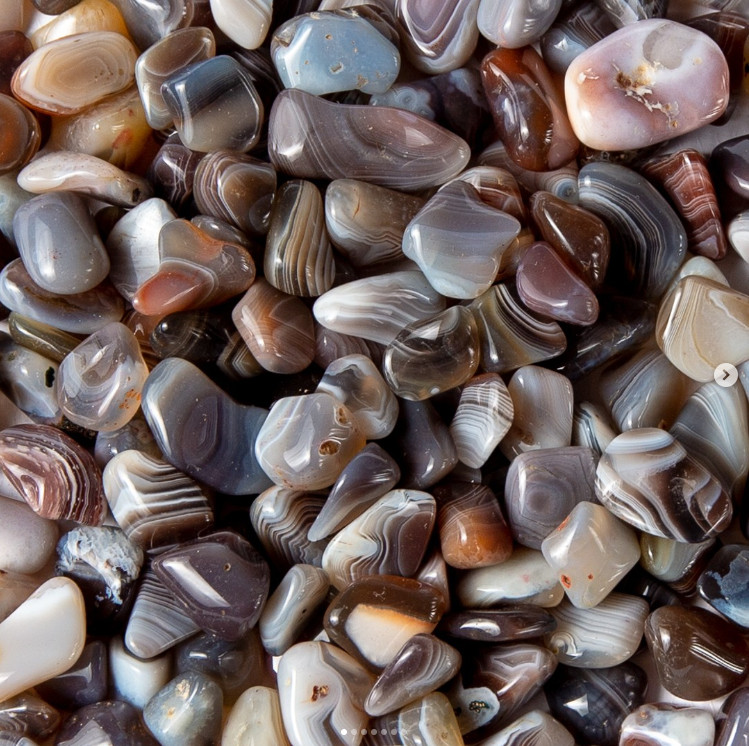 Natural Tumbled Grey Botswana agate Crystal Gemstones 1/4lb