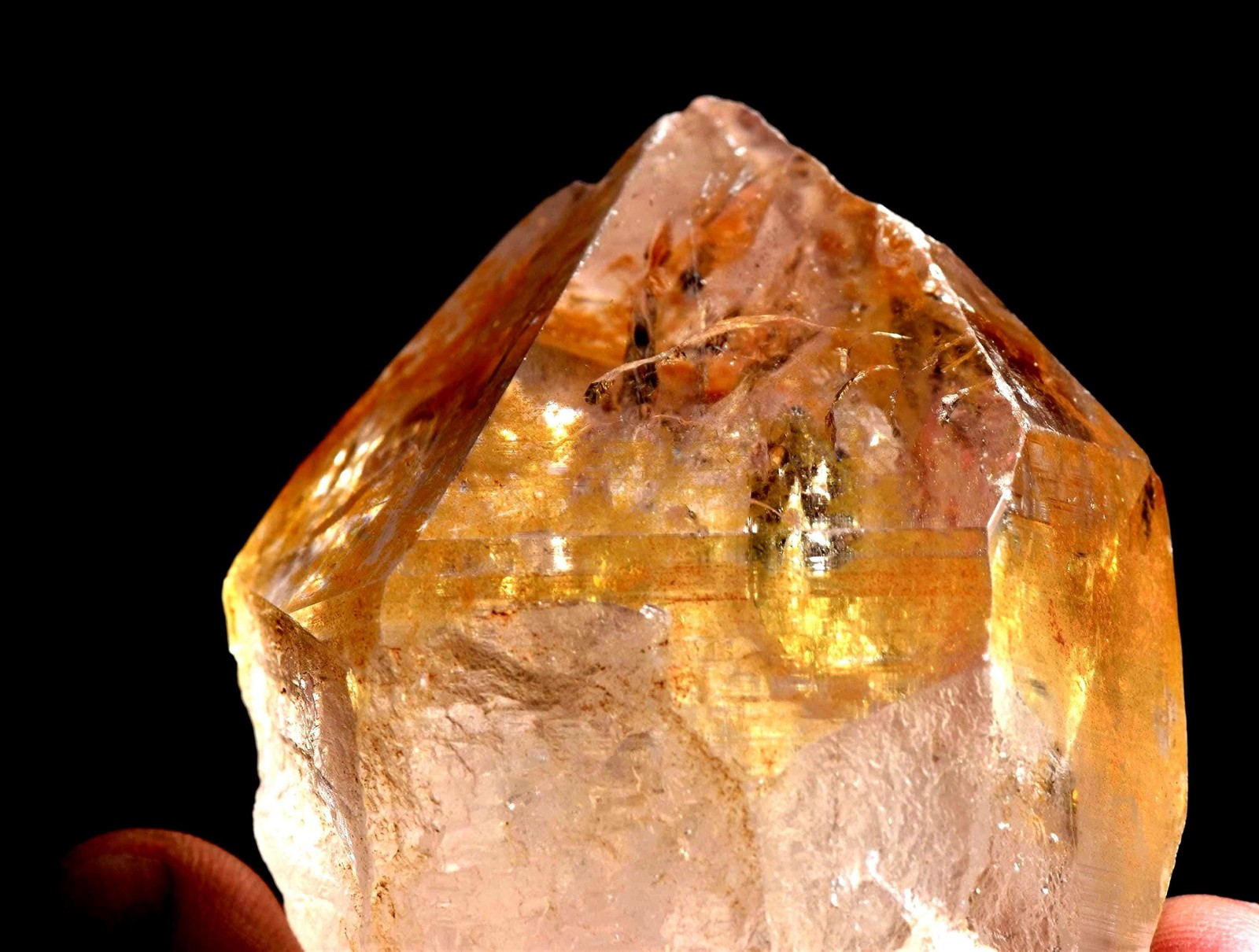 Himalayan golden healer starbrary rainbows keys devic healing crystal#7644