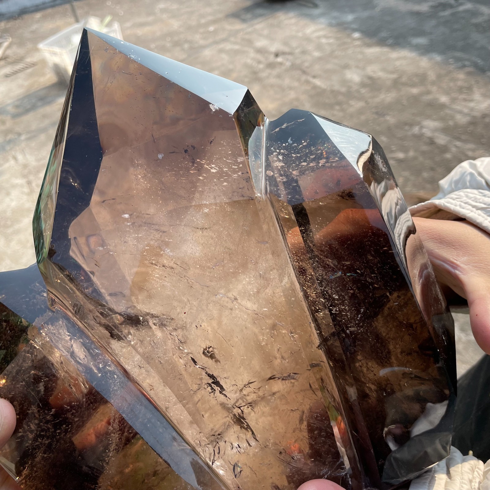 All 23.5LB Natural Somky Obelisk Quartz Crystal Double Point Healing