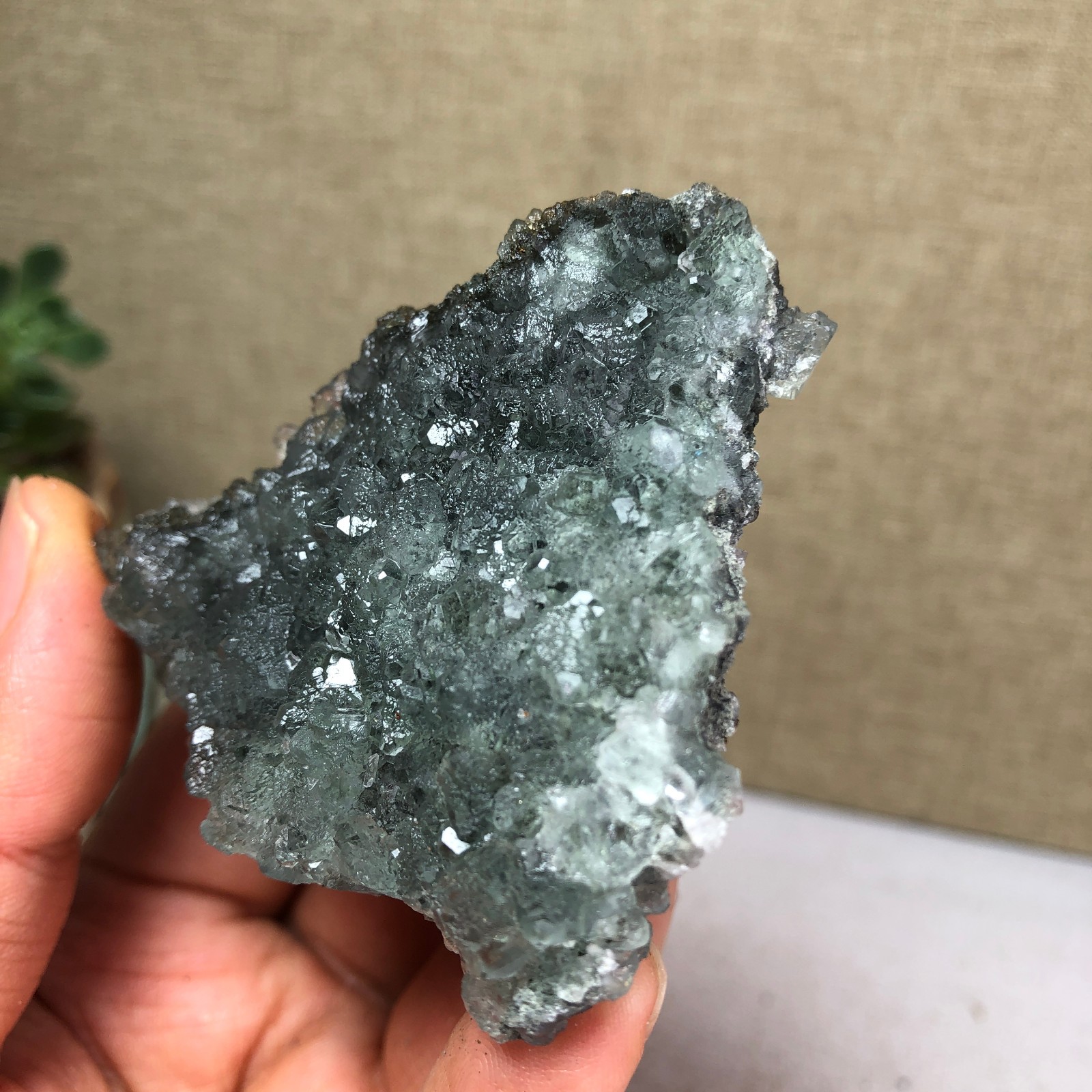 78g NATURAL Green Cubic FLUORITE Crystal Cluster Mineral Specimen A4734