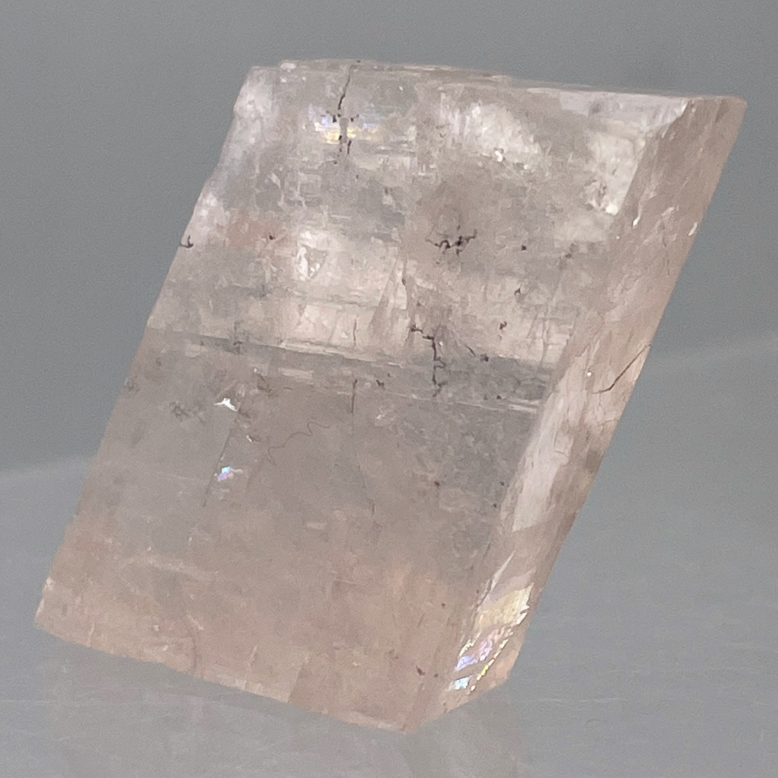 Optical Calcite / Iceland Spar 23g Rectangular Prism | 39x23x12 | Clear, Pink |