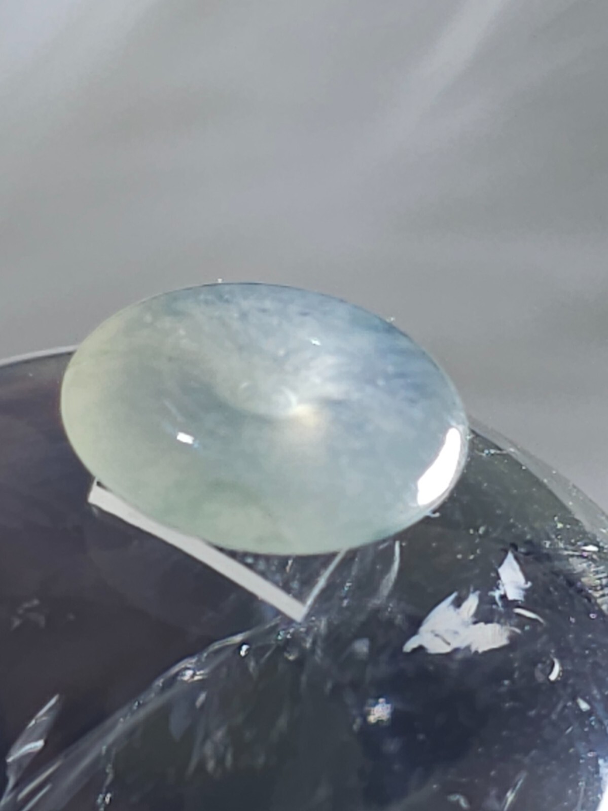 15mm Jade Pi Disc Pendant | Icy Green Donut Bead | Semi-Translucent 1.84g