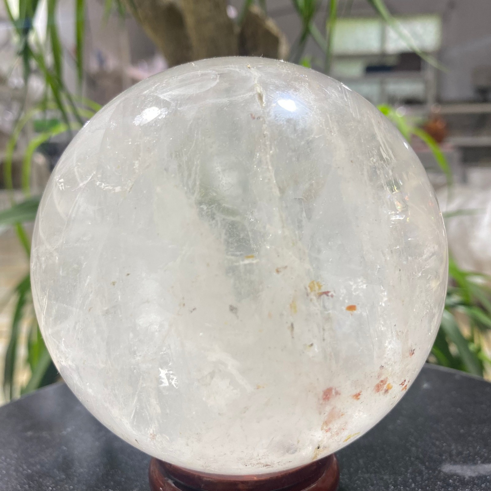3.52LB white crystal transparent quartz crystal ball Reiki repair