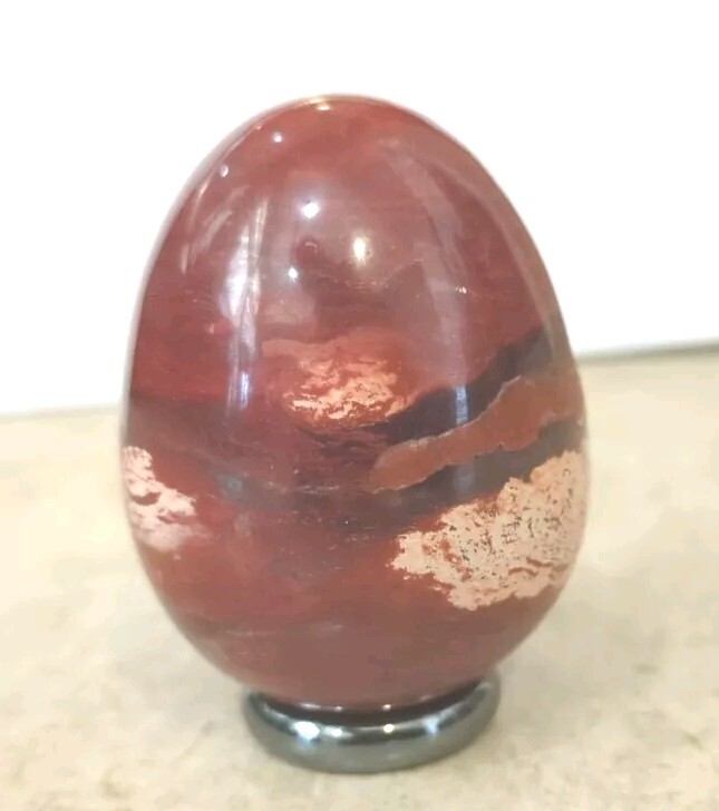 POLISHED RED SNAKE SKIN JASPER EGG 2IN 150 GM BEAUTIFUL RARE NEW CONDITION