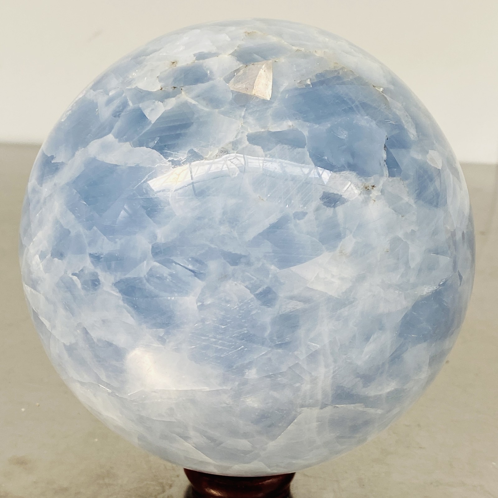 Natural Blue Celestite Crystal Sphere Ball Healing Madagascar 2840G (6.26LB)