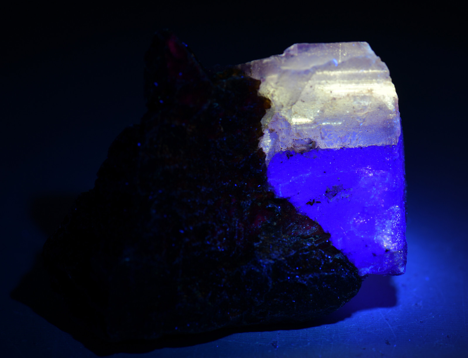 Fluorite on Sphalerite, fluorescent. Elmwood Mine, Tennesee. 87 grams.