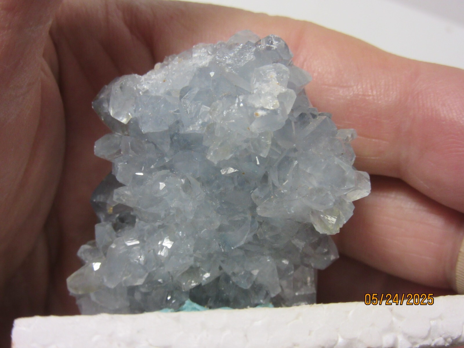Blue Celestite Quartz Crystal Cluster2 1/8 Inch Collectible BCQMC-4.5s