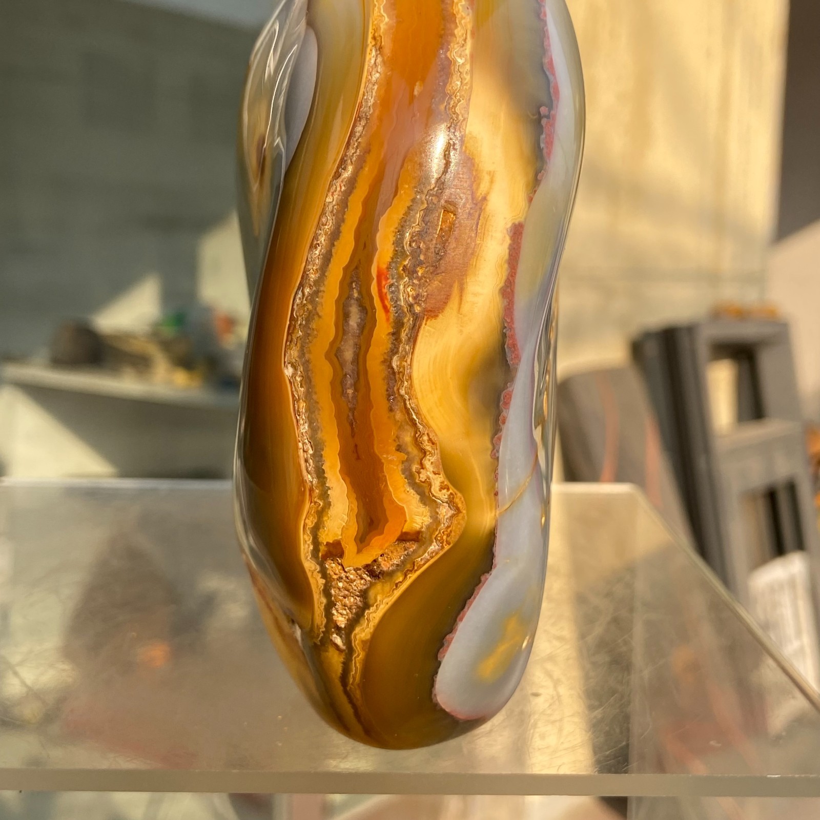 2.72LB High Quality Natural Colourful Chalcedony Agate Crystal Reiki Healing