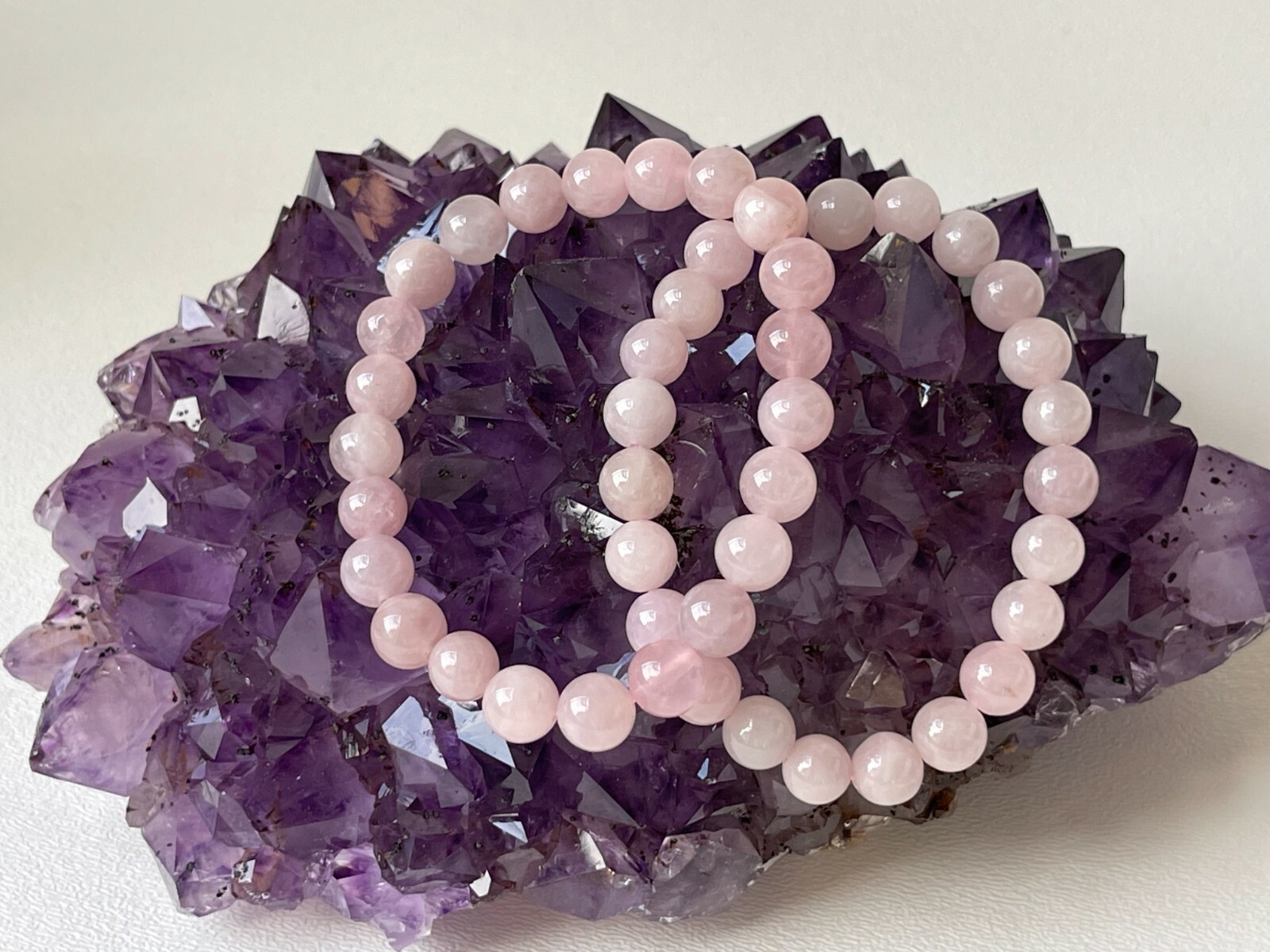 Grade A++ Rose Quartz Crystal Bead Bracelet 8mm, Genuine Gemstone, Wholesale Lot