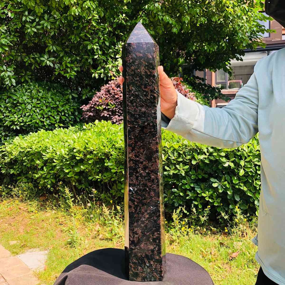 16.61LB Natural Fireworks Stone Obelisk Quartz Tower Crystal Wand Point Healing