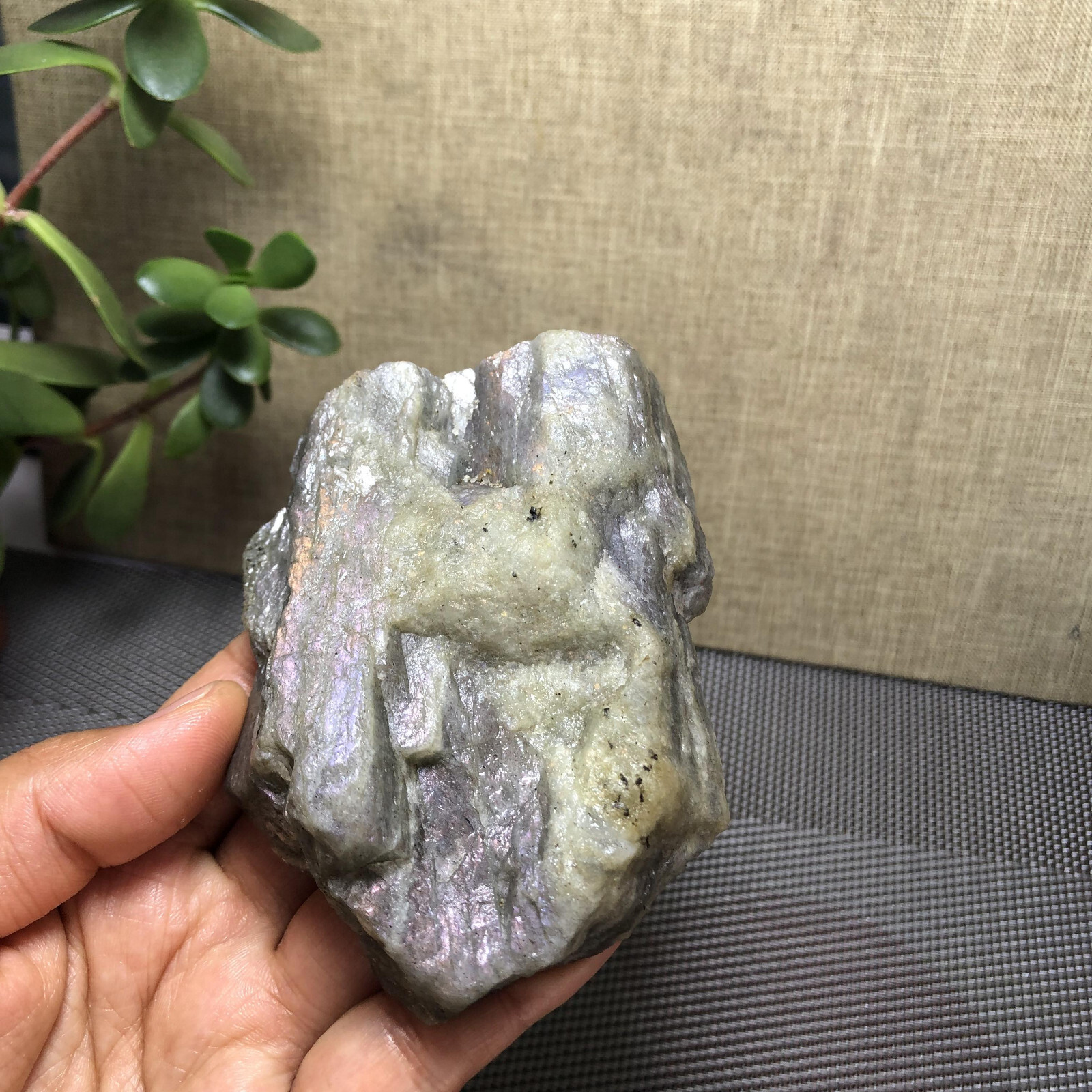 88mm Natural Labradorite Crystal gemstone rough Mineral Specimen 286g A1505
