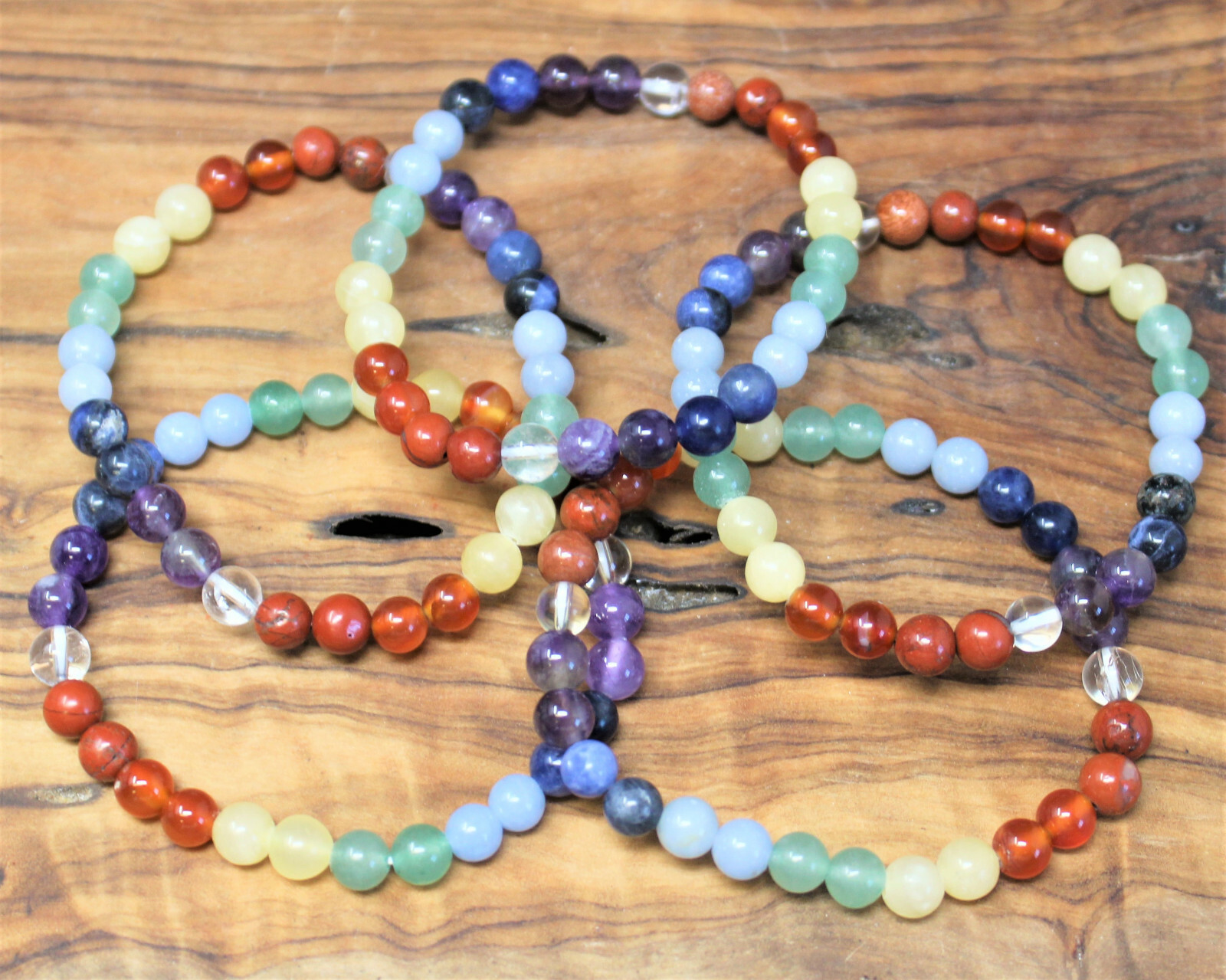 7 Chakra Bead Bracelet – 6 mm Round Gemstone Crystals (7 Chakra Bracelet)