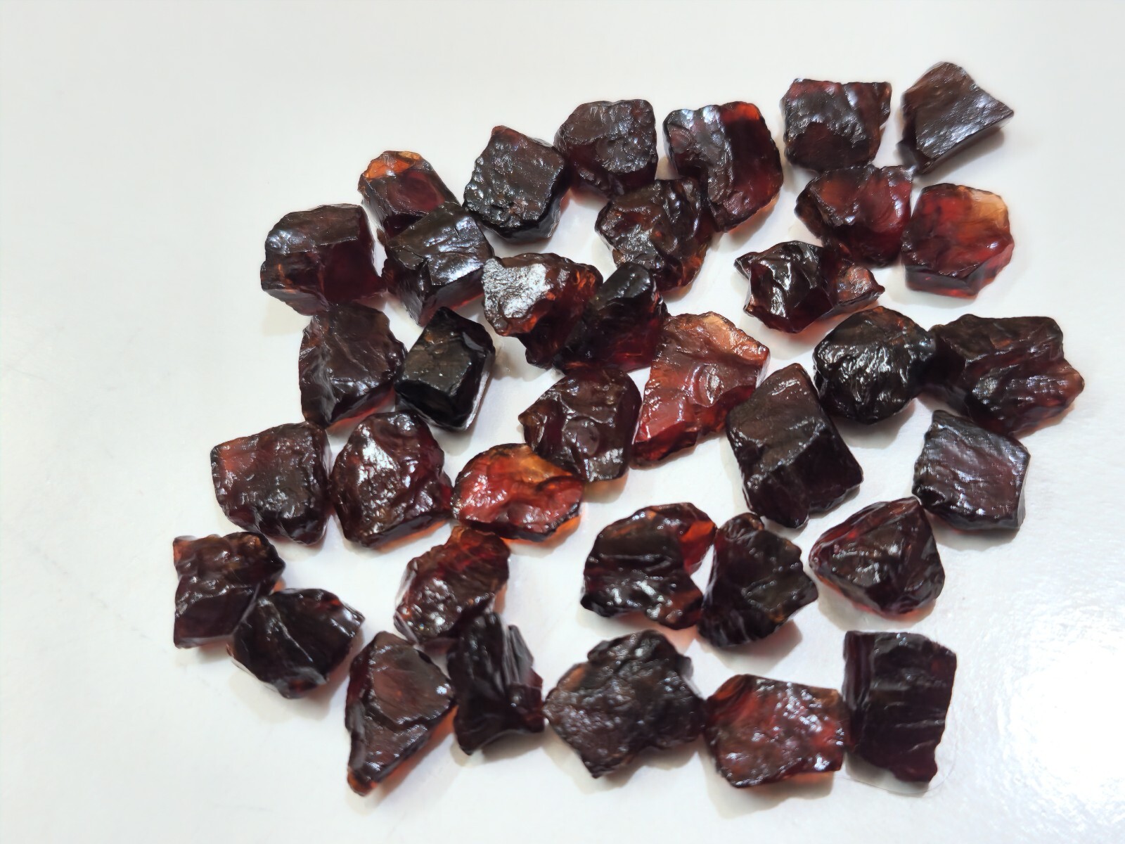 A+ Glowing Red Garnet 36 Piece Raw Size 8-12 MM Red Garnet Gemstone For Jewelry