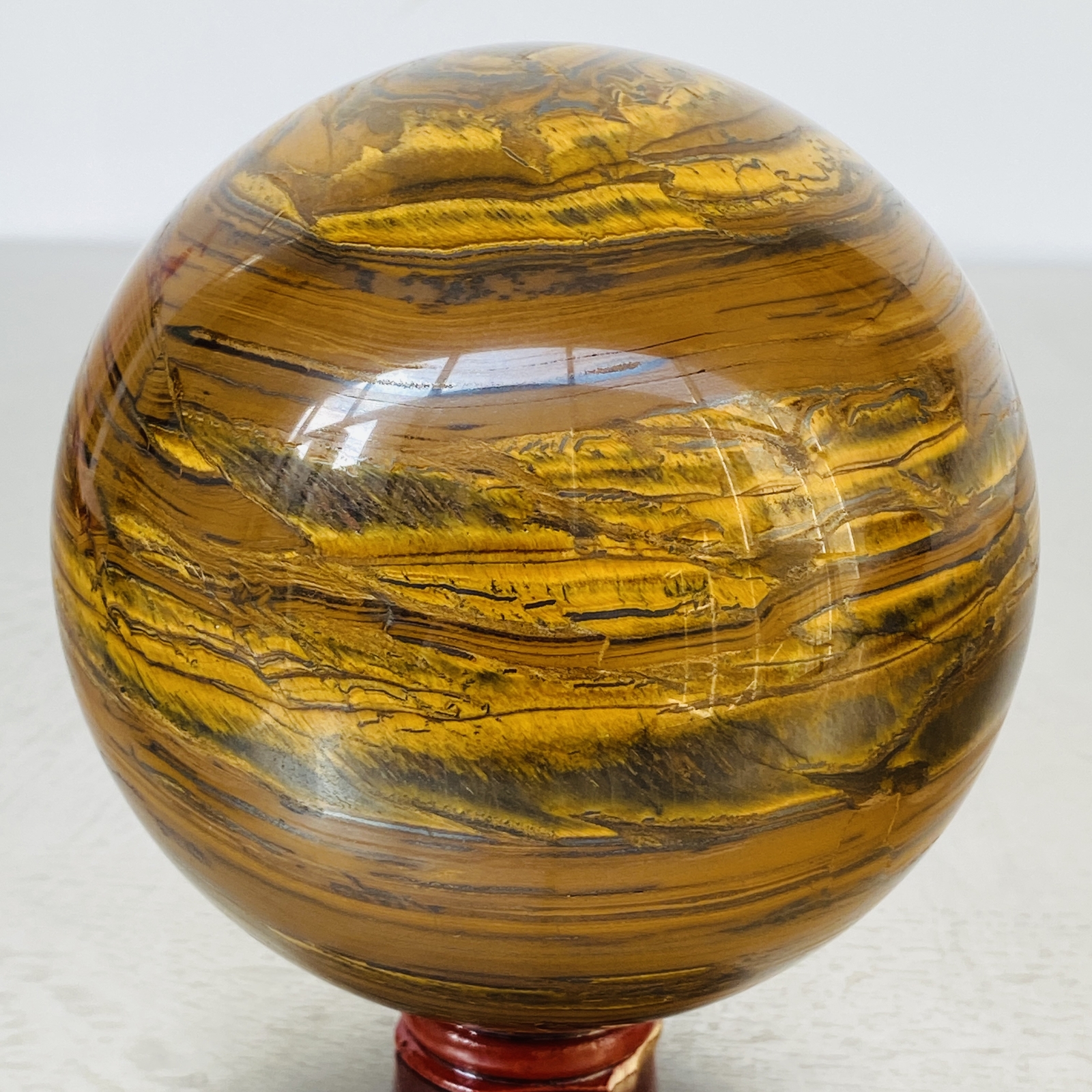 Natural Tiger Eye stone ball quartz crystal ball Reiki healing 2380G