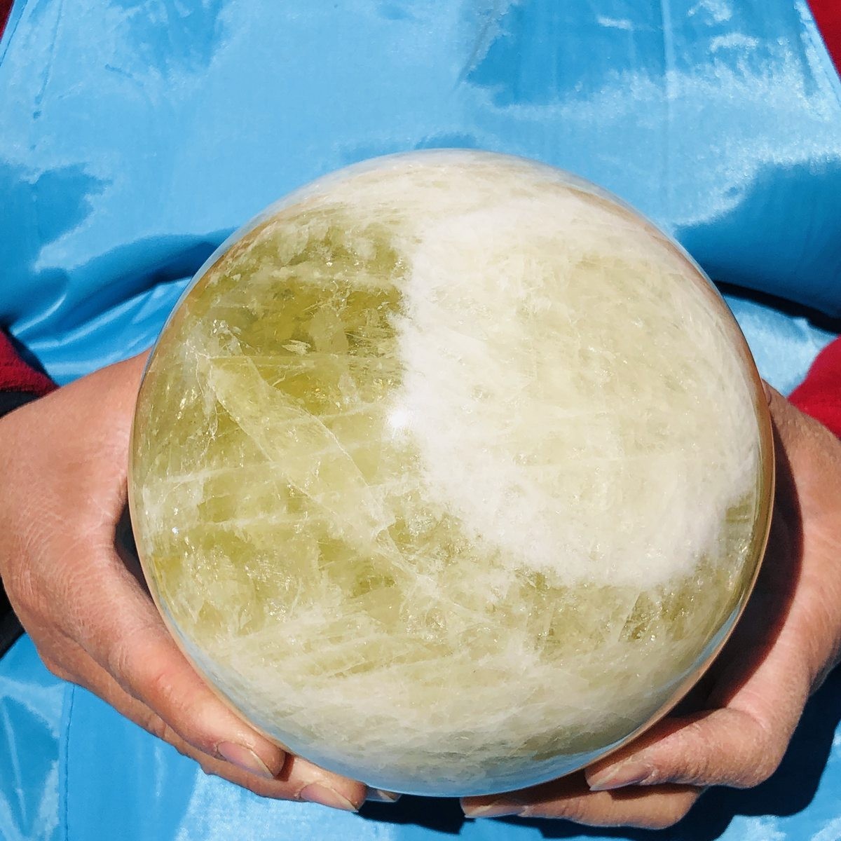 8.09LB Natural Yellow Crystal Ball Quartz Yellow Crystal Ball Healing