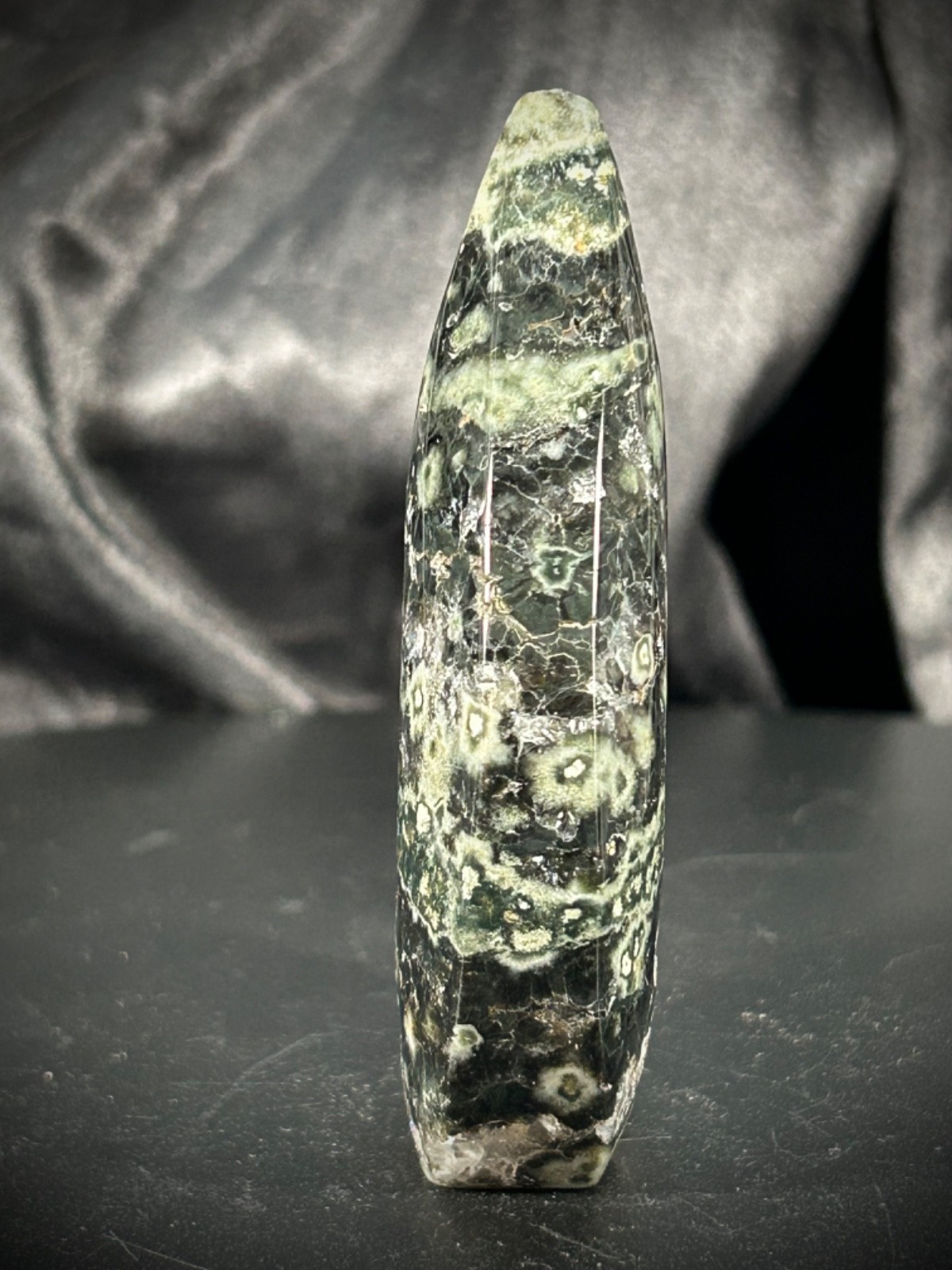 3.24″ 8th Vein Jasper With Druze Teardrop Ornament 4.2oz (120 grams)