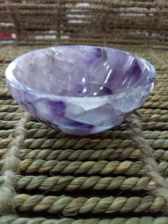 Amethyst Unique Spiritual Handcrafted Bowls Healing Natural Crystals