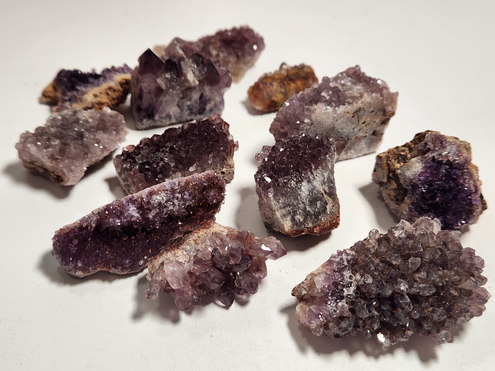 99g Turkish Amethyst LOT OF 12 Small Crystal Clusters Alacam Mine F