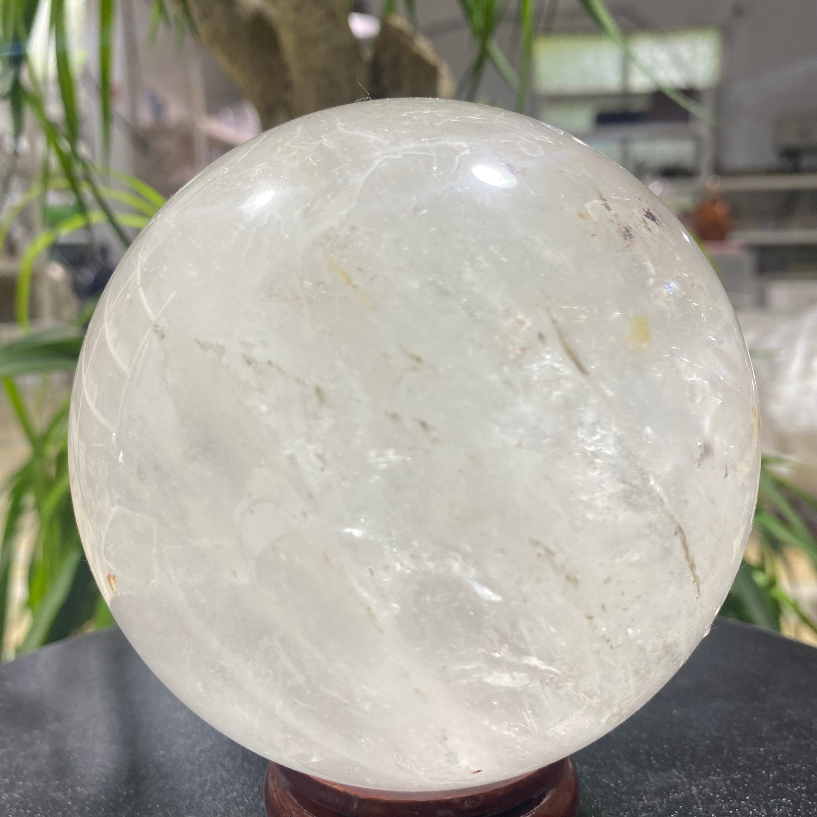 3.52LB white crystal transparent quartz crystal ball Reiki repair