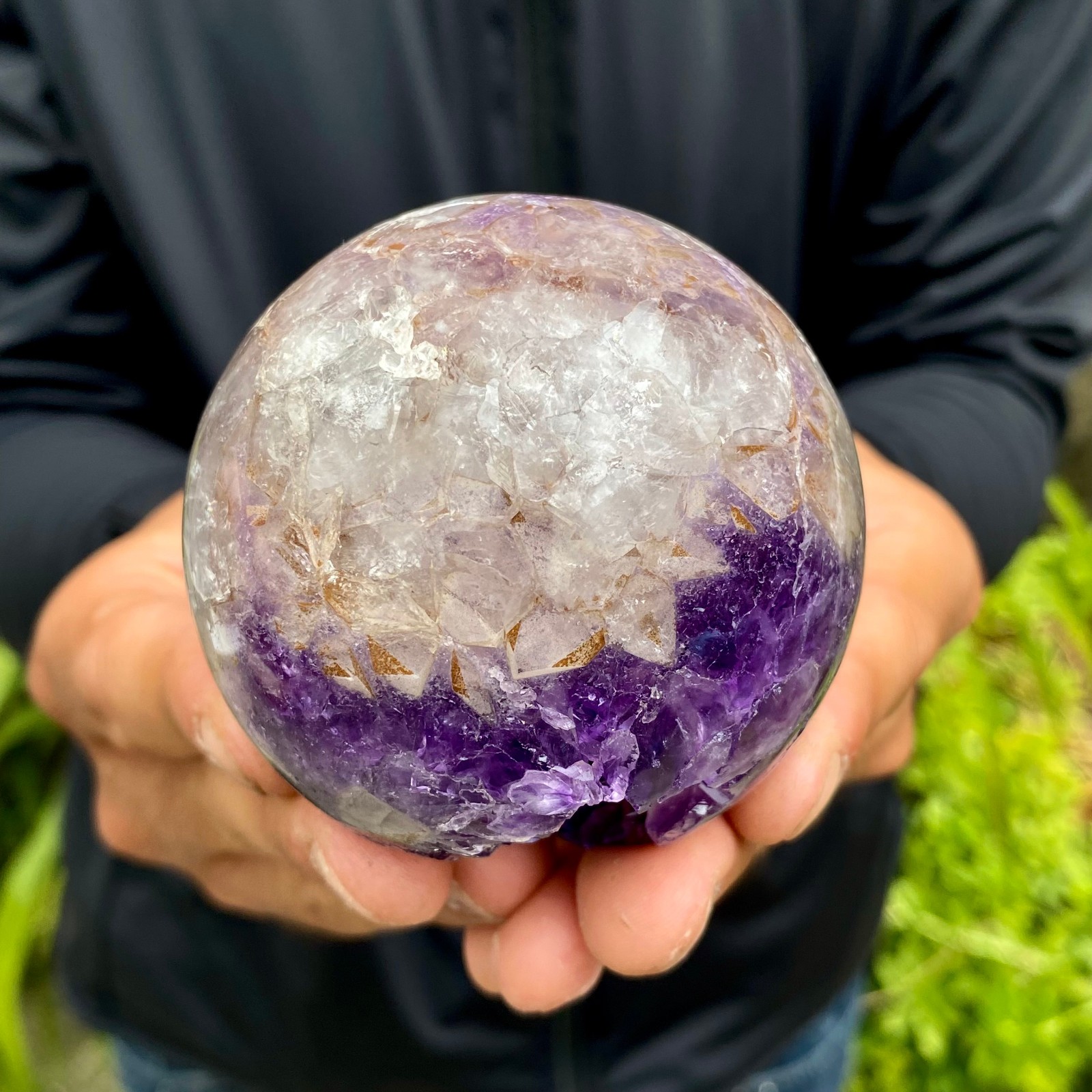 381G Natural Amethyst Agate Opening Smile Quartz Cluster Crystal Specimen Heal