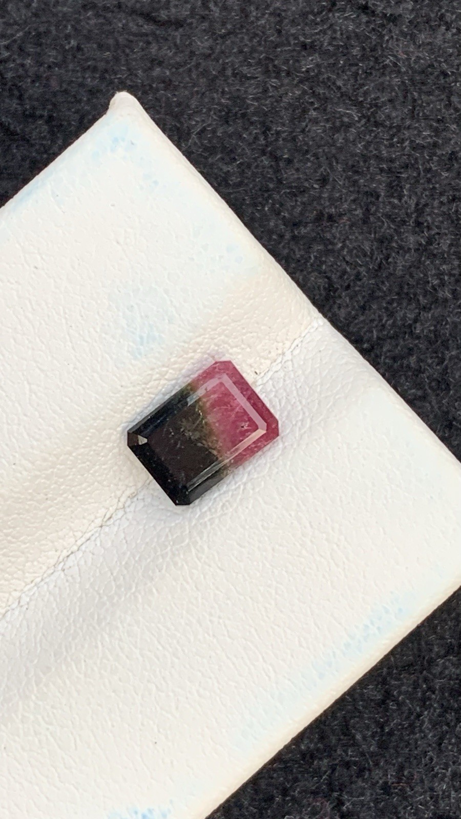 1.60ct natural black & red bi colors faceted tourmaline from afg 8mm