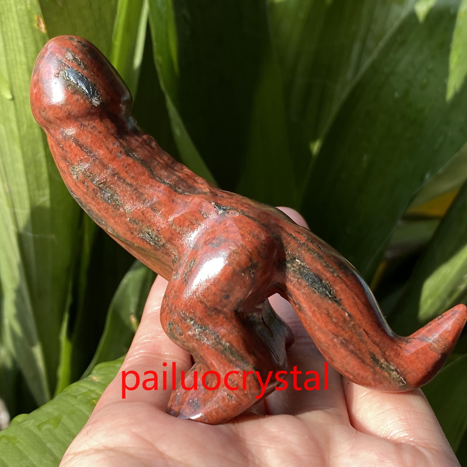 1pc Natural Sesame red Male Penis Quartz Crystal Skull Carved Figurines 3.8″