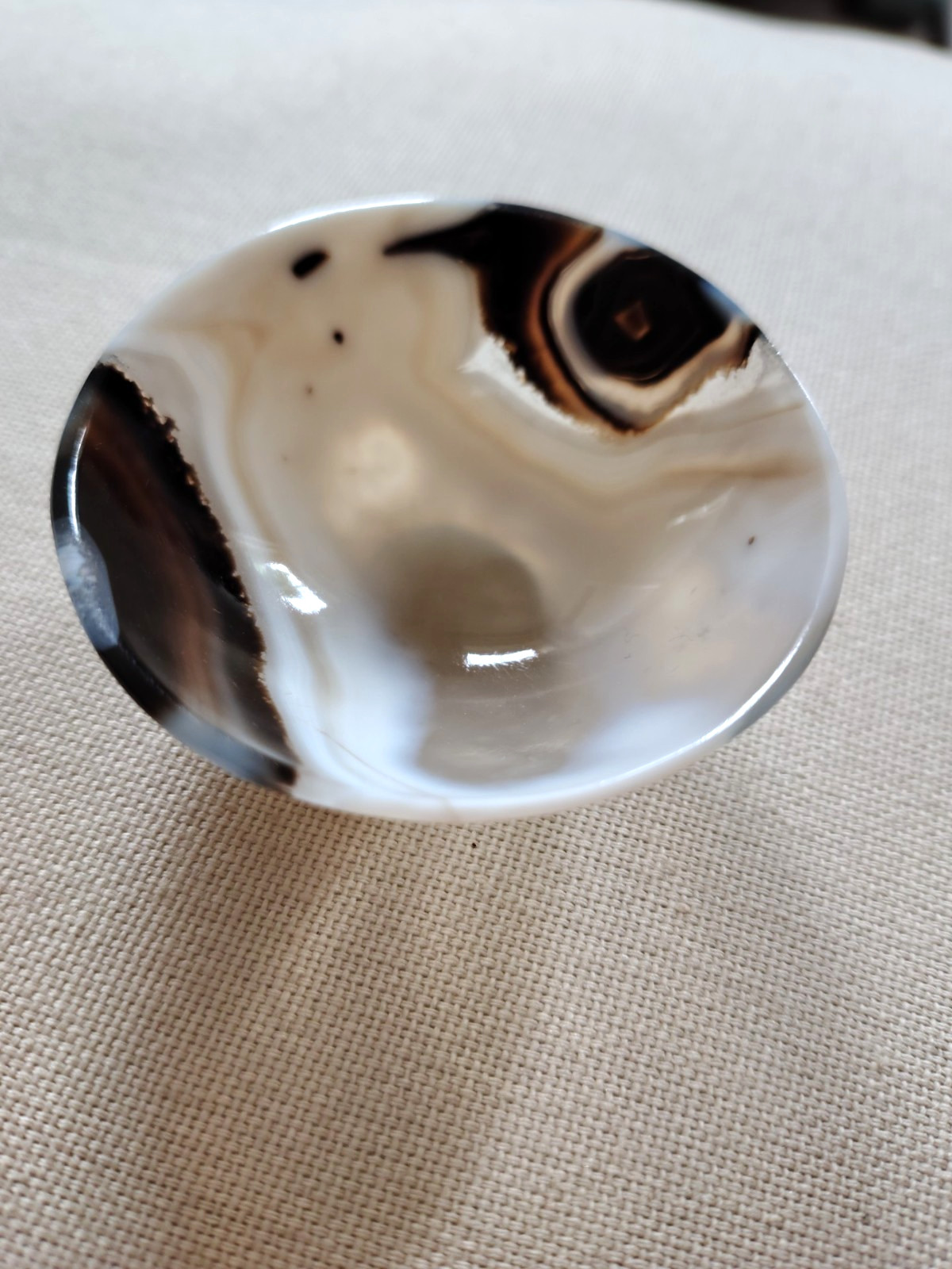 Orca Agate Bowl Small Delicate Translucent Madagascar