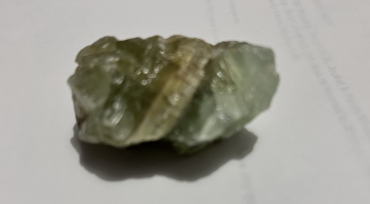 Green Calcite Specimen Translucent Mineral Rough Cut Stone 56 grams 2.5 in.