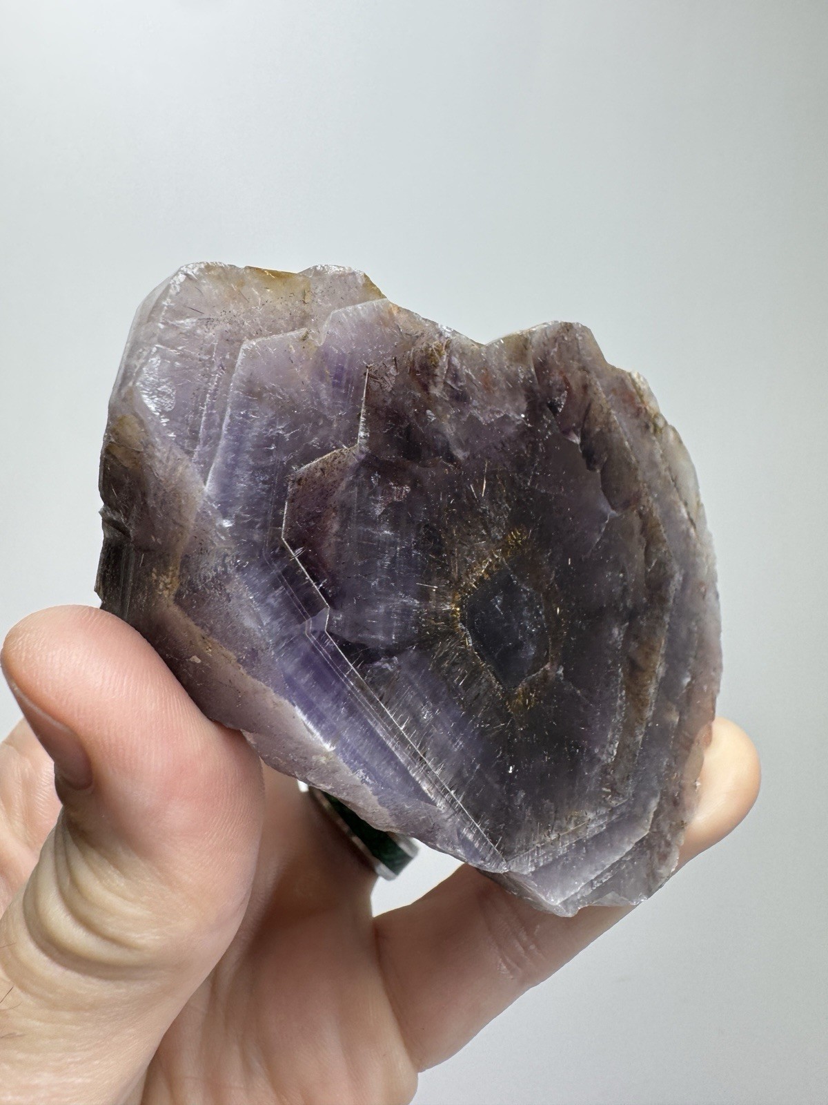 Boreal Amethyst Crystal Auralite23 Natural Phantom Reveal On Polished Face