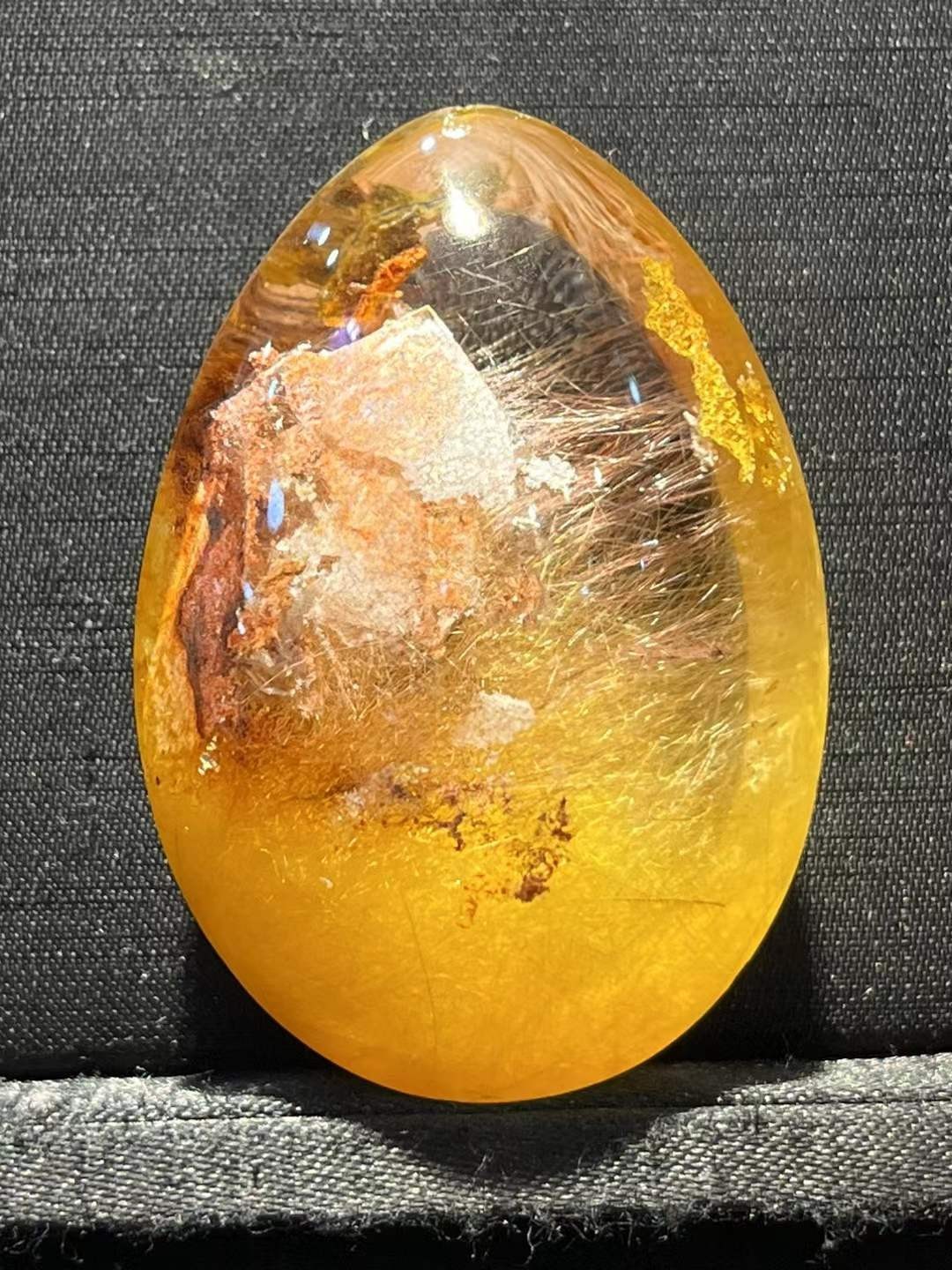 55*38*25mm A++ Natural Gold Rutilated Quartz Titanium Crystal Reiki Pendant Gift