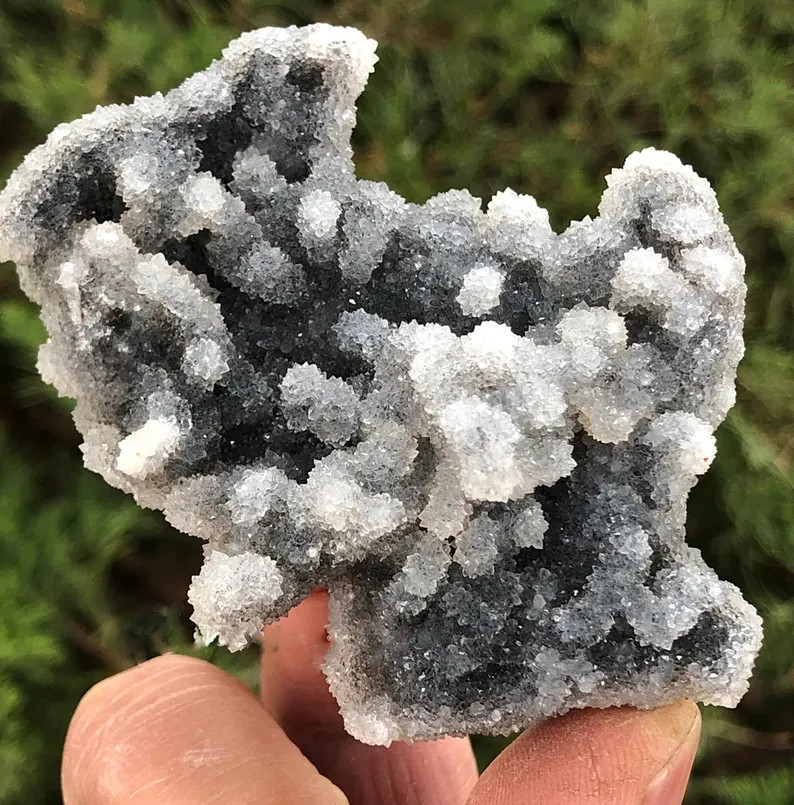 80-120g Natural Druzy Black Sphalerite Quartz Cluster Healing Mineral Specimen