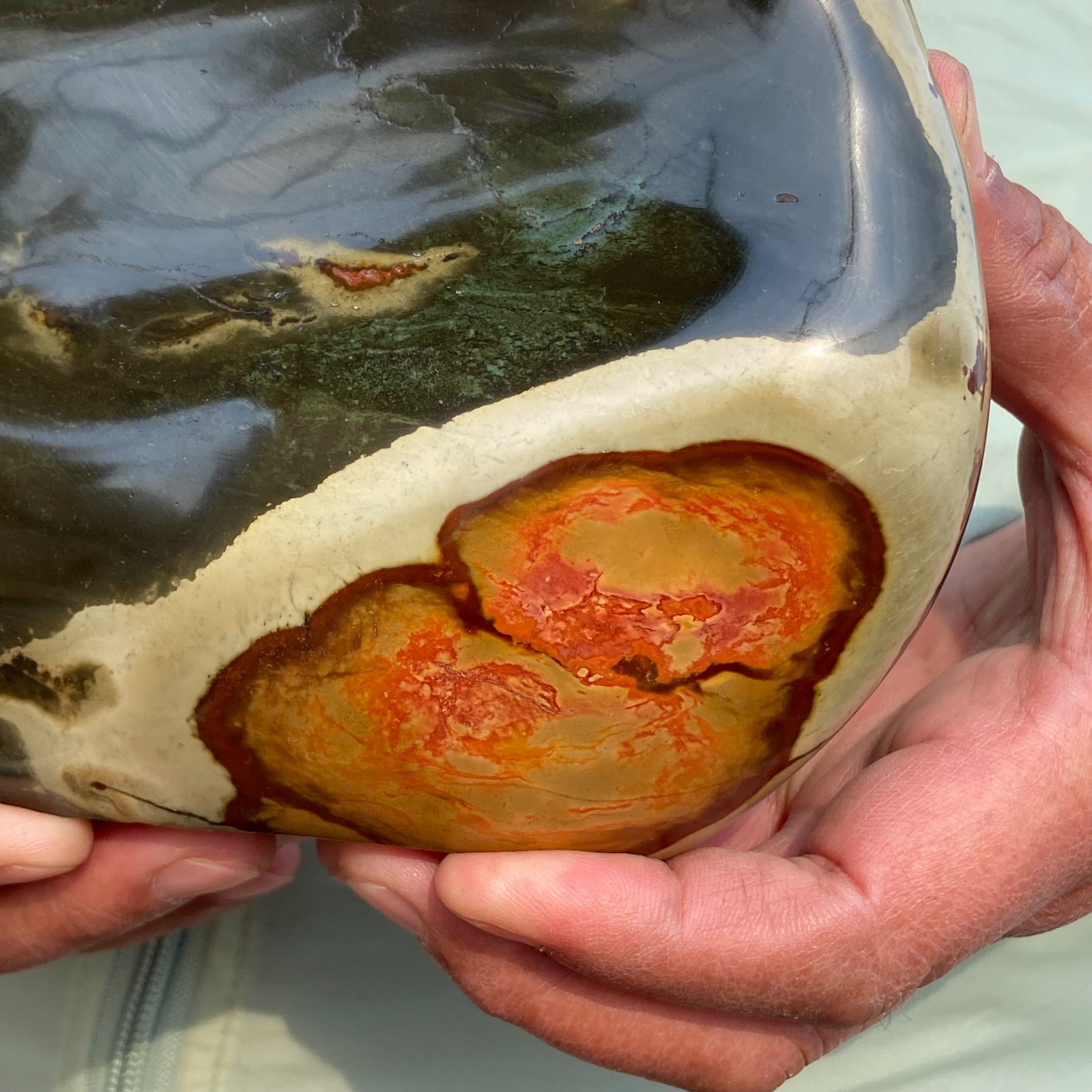 3.92LB Top Polychrome Ocean Landscape Jasper Stone Mineral Display Specimen