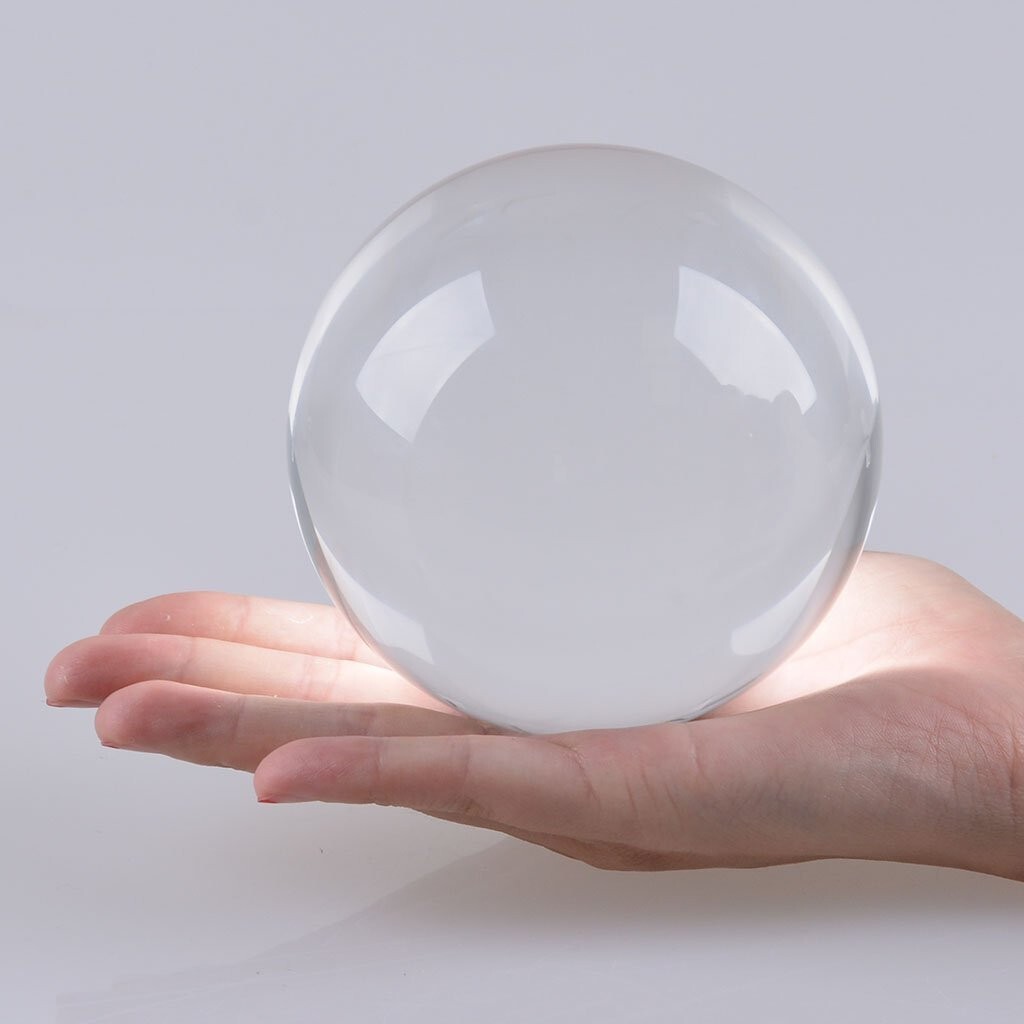 LONGWIN 100MM Clear Crystal Ball Paperweight Glass Sphere Photo Prop Free Stand