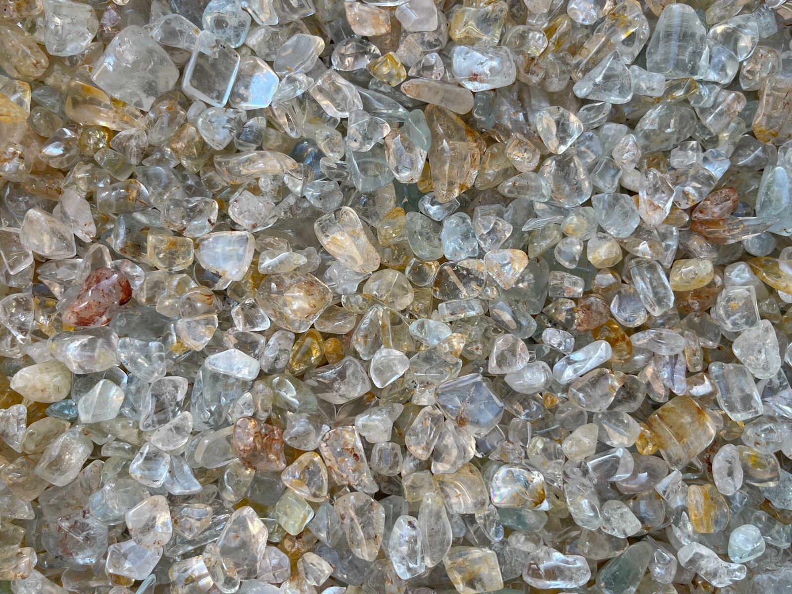 Grade A++ Lemon Topaz Semi Tumbled Gemstone Chips 5-20 mm, Wholesale Bulk Lot