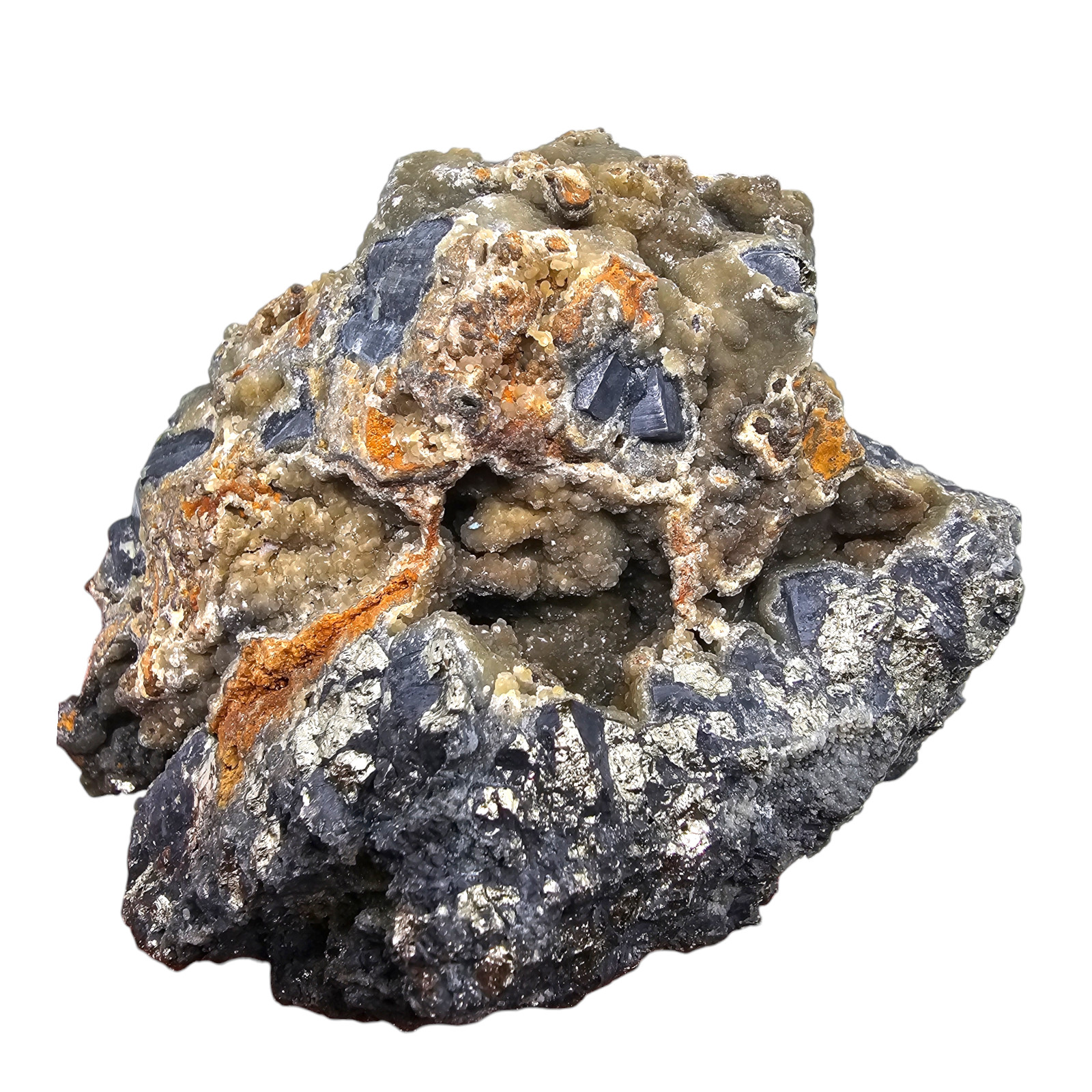 2.1 Lbs Smithsonite Mineral Specimen with Pyrite – 962 g 9x6x8 cm Ojuela Mine
