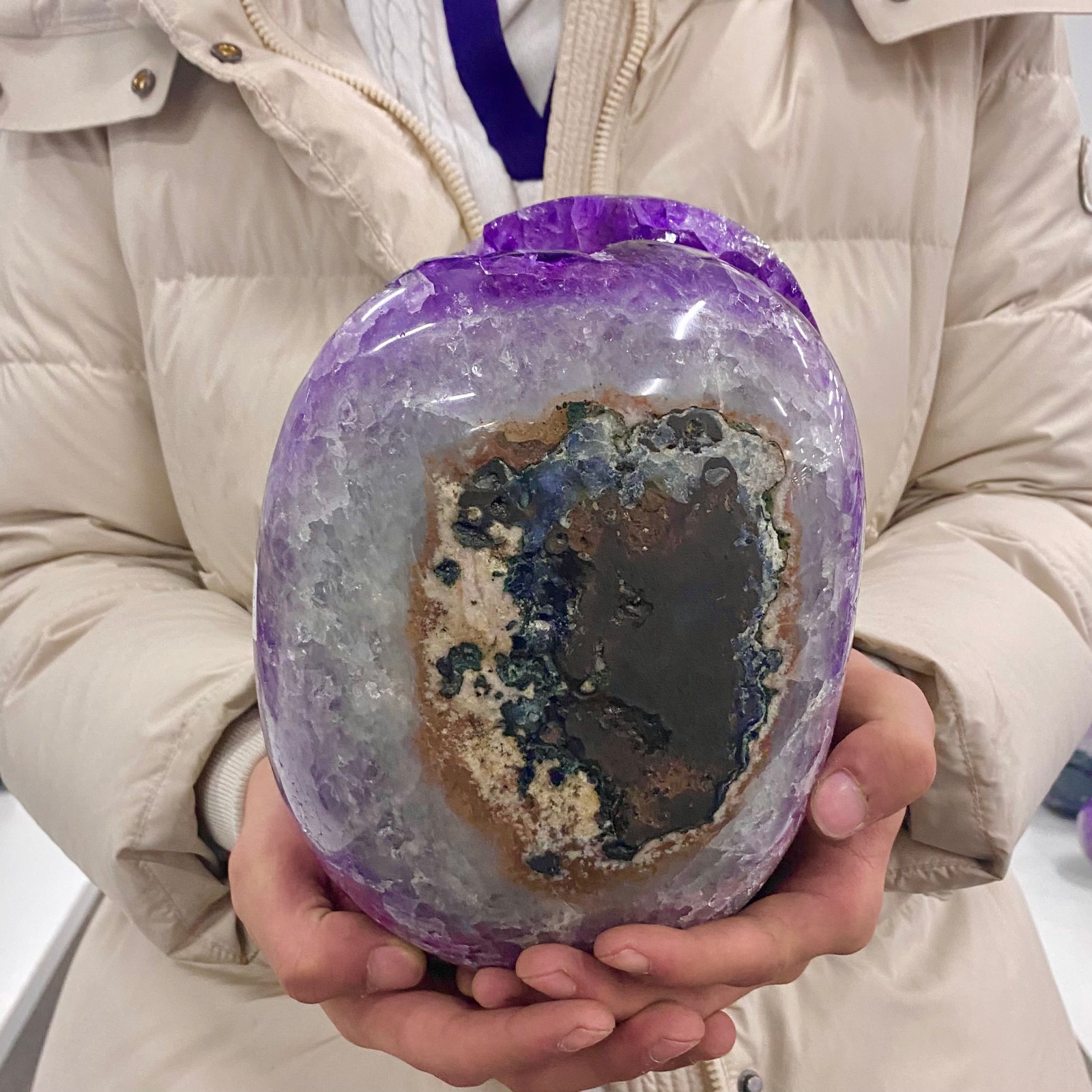16.75LB Natural Amethyst geode quartz cluster crystal specimen Healing.
