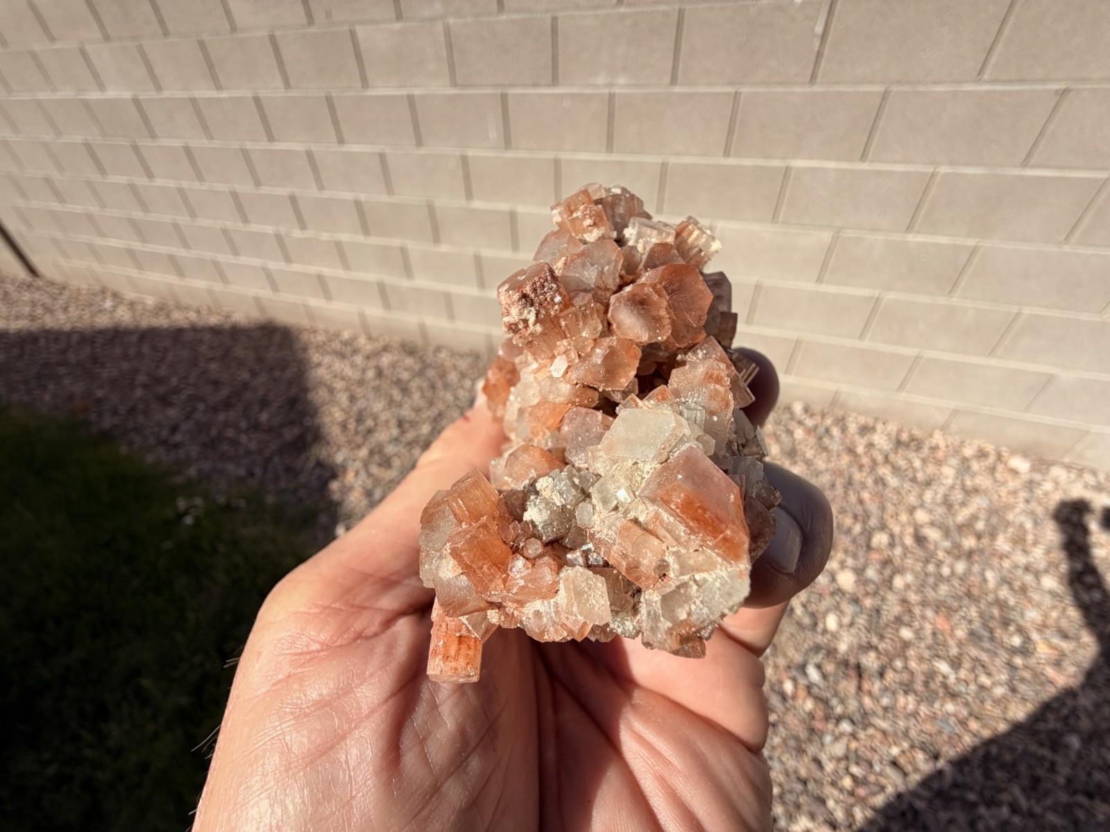 Natural Red Aragonite Crystal Cluster Specimen From Morocco, 194.4g, 4.5 Inches
