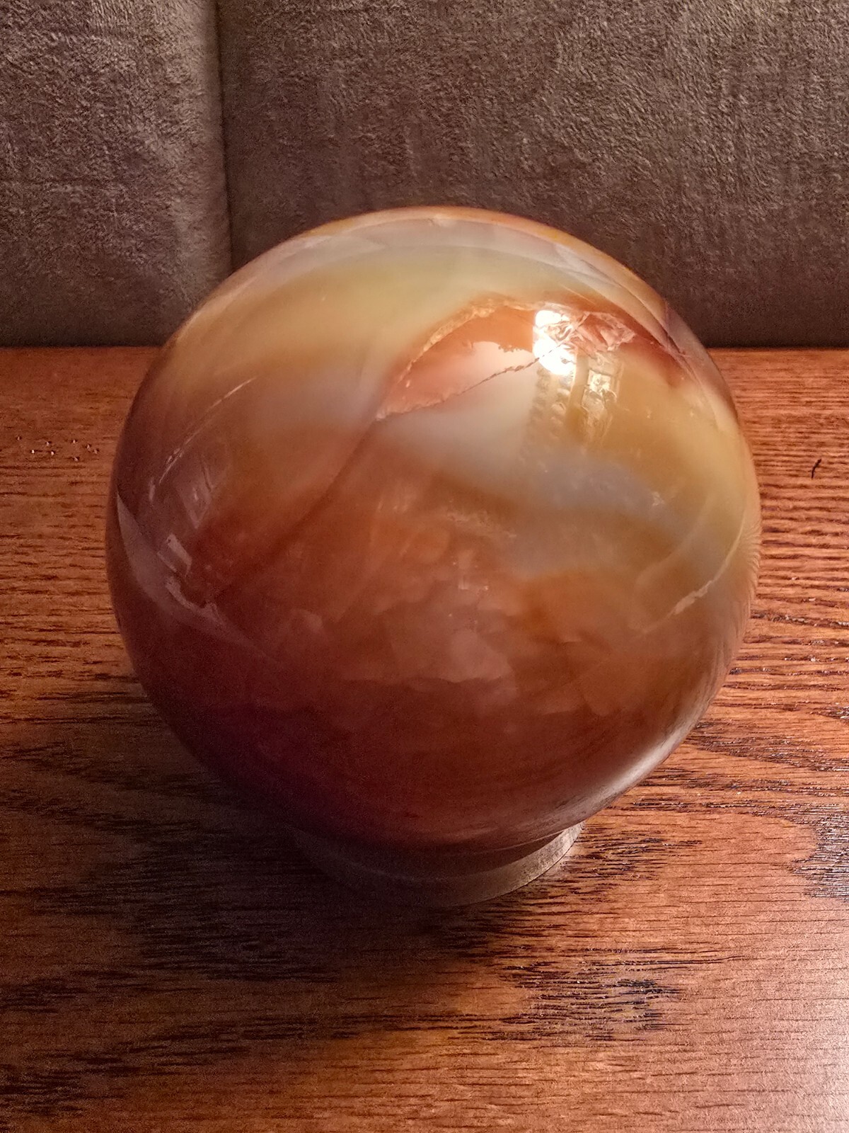 MINERAL CARNELIAN SPHERE VERY EXCELLENT NEVER DISPLAYED